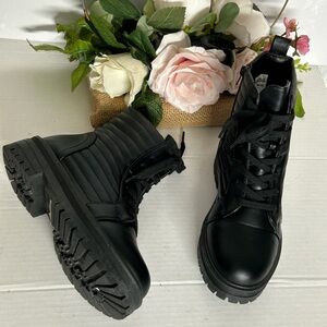 Black Leather Ankle Boots
